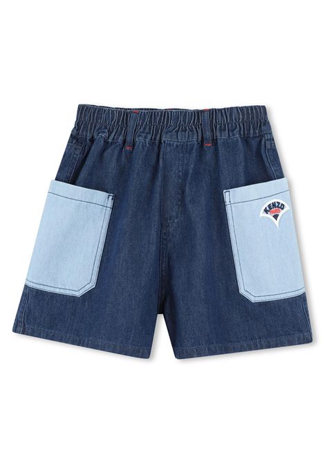 Bermuda denim  con ricamo KENZO KIDS | K61040Z25